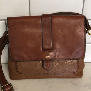 Fossil Brown Leather Crossbody Bag Purse
